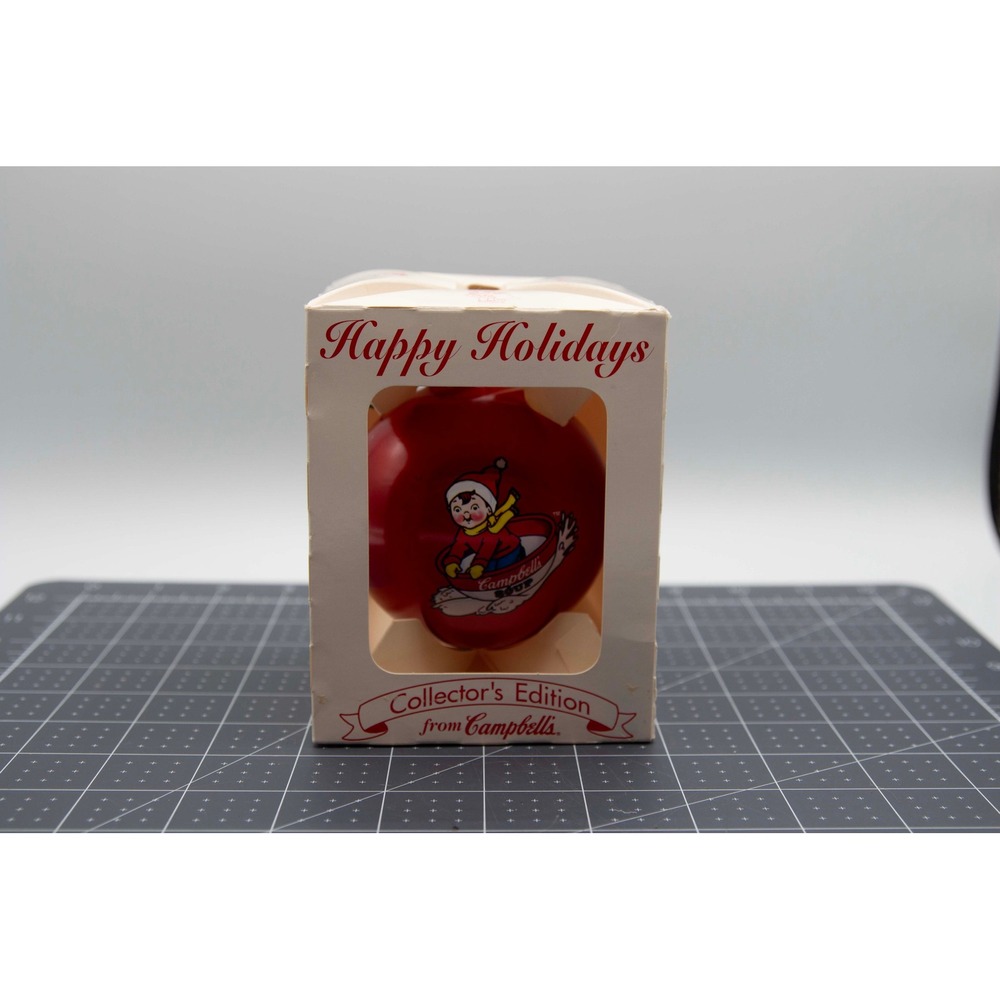Vintage Campbell Kids Christmas Ornament Red Ball Collectors Edition in Box